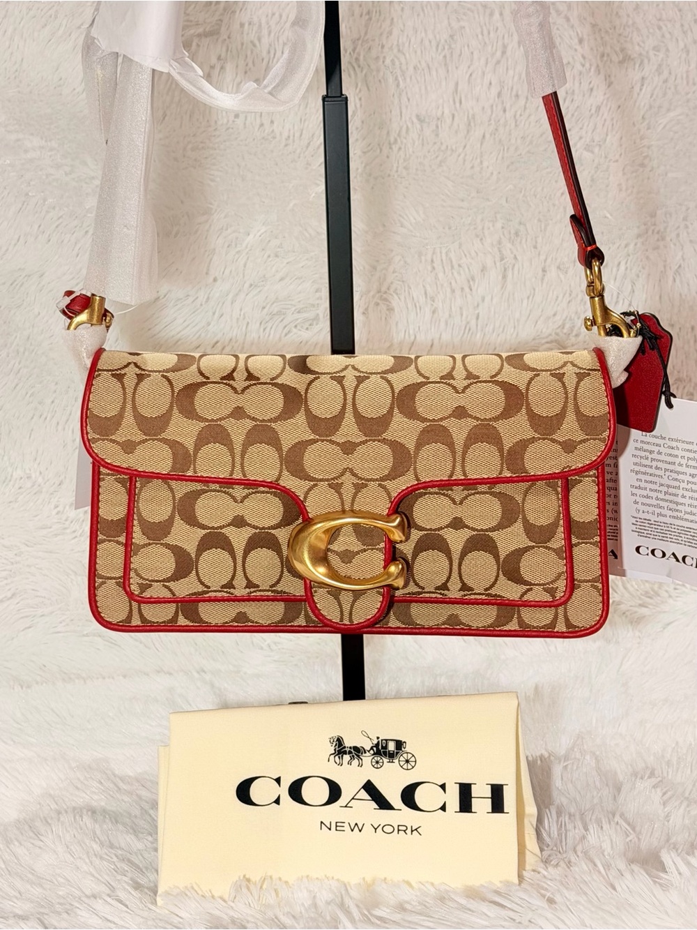 Coach Tabby 26 Signature Jacquard Shoulder Bag poppy NWT